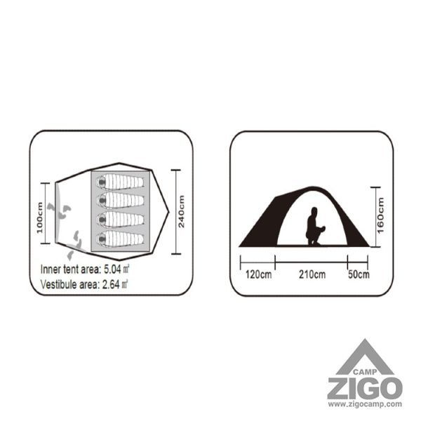 چادر دو پوش چهار نفره کایلاس مدل هالیدی کد KT230004