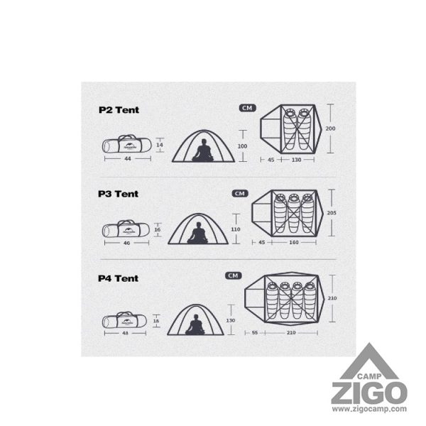 چادر مسافرتی دو نفره نیچرهایک مدل P Series