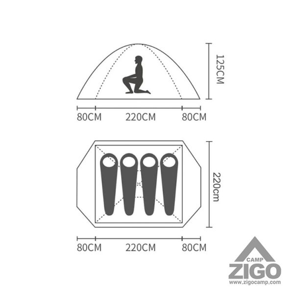 چادر دو پوش چهار نفره کله گاوی مدل K2021 کد C