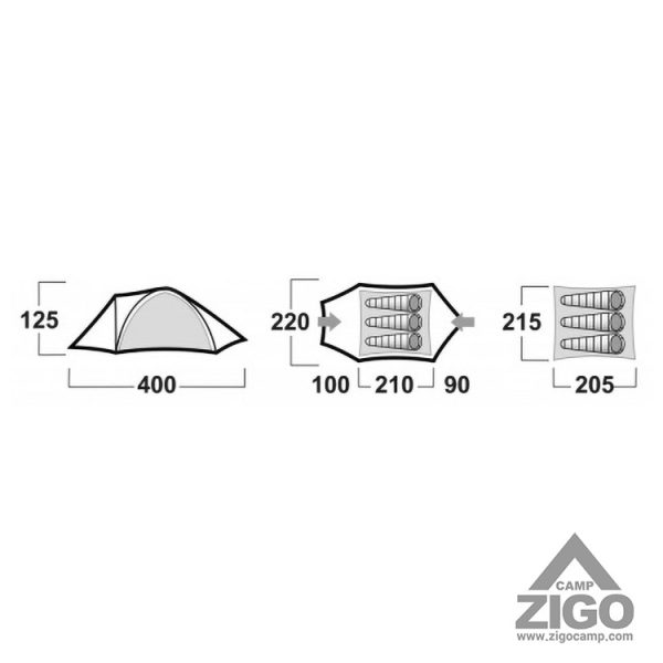 چادر مسافرتی دو پوش سه نفره هاسکی مدل 3 BARON