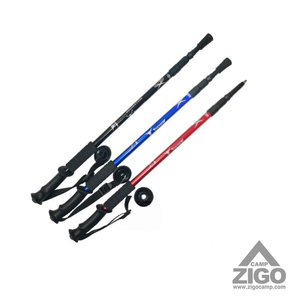عصای کوهنوردی پیچی کله گاوی مدل trekking pole