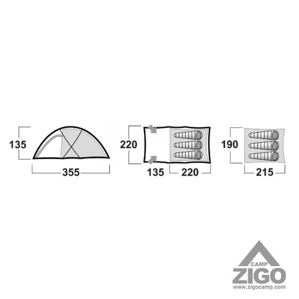 چادر مسافرتی دو پوش 3-4 نفره هاسکی مدل Felen 3-4