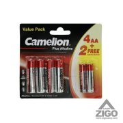 پک ۲+۴ باتری قلمی و نیم قلمی Camelion Puls Alkaline LR6+LR03