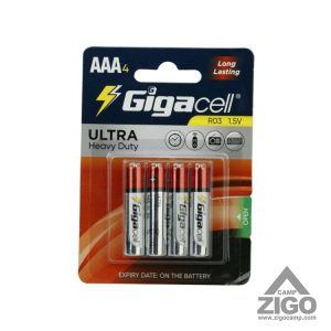 باتری چهارتایی نیم قلمی Gigacell Ultra Heavy Duty R03 1.5V AAA