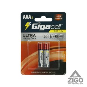 باتری دوتایی نیم قلمی Gigacell Ultra Heavy Duty R03 1.5V AAA