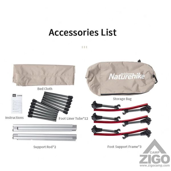 تخت کمپینگ نیچرهایک مدل NH20JJ009