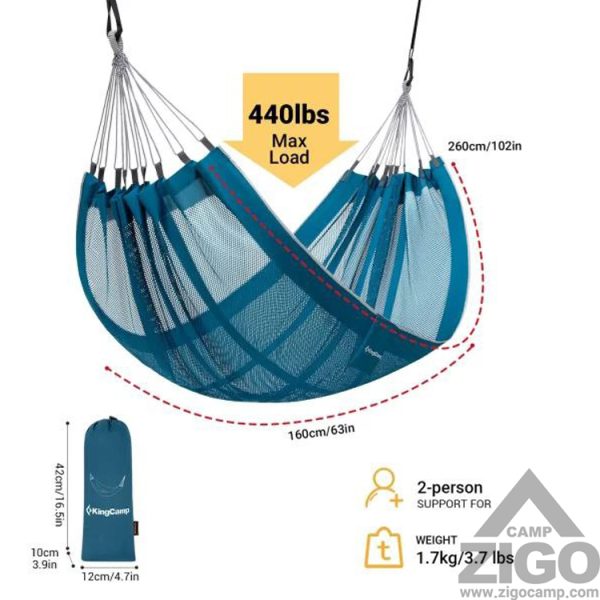 تخت آویز دو نفره کینگ کمپ مدل Double Mesh